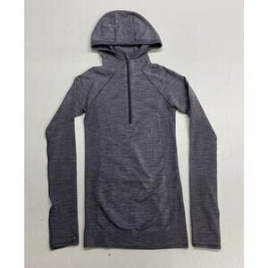 Women Lululemon Swiftly Tech 1/4 zip compression hooded performance top, XS